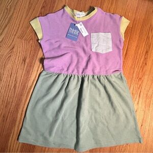 Boutique Kids Sweatshirt Dress in Purple and Green- Handmade in USA